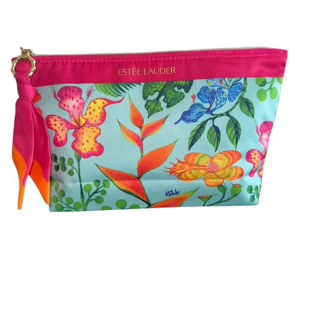 Estee Lauder Tropical Floral Cosmetic Pouch - Picture 3 of 5